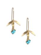 Annette Ferdinandsen Turquoise & 14k Gold Wildflower Earrings