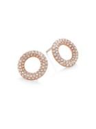 Michael Kors Brilliance Pave Crystal Stud Earrings/rose Goldtone