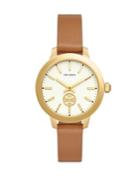 Tory Burch Collins Goldtone Leather Two-hand Watch