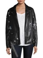 Sandy Liang Floral Leather Jacket