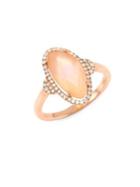 Meira T Diamond, Rose Quartz & 14k Rose Gold Ring