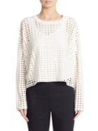 T By Alexander Wang Perforated Long Sleeve Top