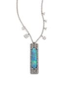 Meira T Boulder Opal, Diamond, & 14k White Gold Pendant Necklace