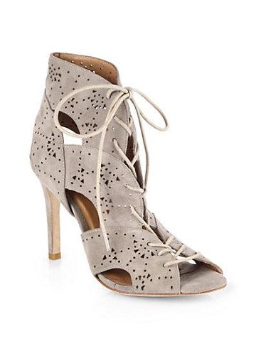 Joie Raquel Cutout Suede Lace-up Sandals