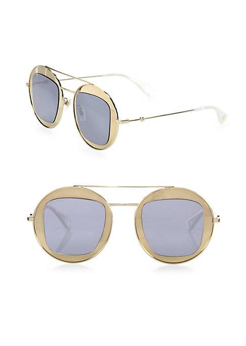 Gucci Oversized Round Mirrored Sunglasses