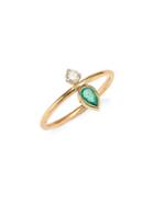 Zoe Chicco Gemfields Emerald, Diamond & 14k Yellow Gold Ring