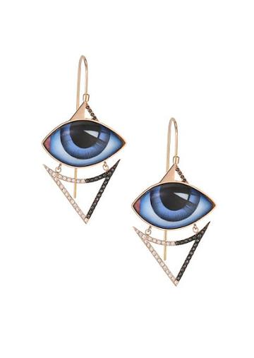 Lito 14k Rose Gold & Diamond Blue Eyes Earrings