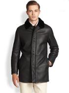 Salvatore Ferragamo Leather & Lamb Shearling Coat