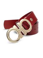Salvatore Ferragamo Adjustable Rubino Calfskin Leather Belt