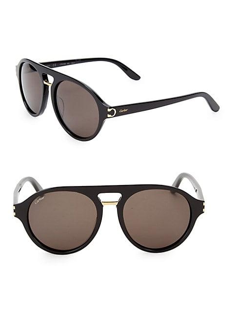 Cartier 55mm Round Aviator Sunglasses