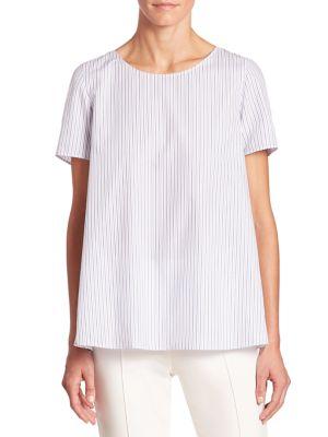 Akris Punto Striped Blouse With Lace-up Back