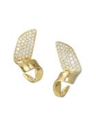 Ippolita Stardust 18k Yellow Gold Small Twisted Pave Ribbon Earrings