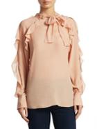 See By Chloe Tie Neck Blouse With Ruffles
