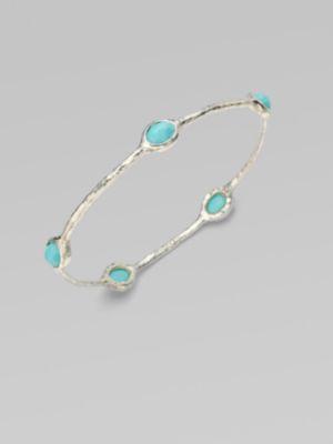 Ippolita Rock Candy Turquoise & Sterling Silver Five-stone Bangle Bracelet
