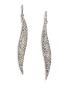 Abs By Allen Schwartz Jewelry Pave Wave Drop Earrings/silvertone