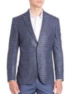 Saks Fifth Avenue Collection By Samuelsohn Classic-fit Check-print Wool, Silk & Linen Sportcoat