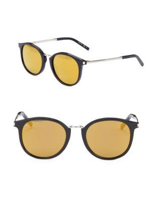 Saint Laurent Combi 51mm Mirrored Round Sunglasses