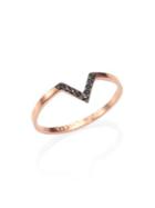 Zoe Chicco Diamond & 14k Rose Gold Chevron Ring