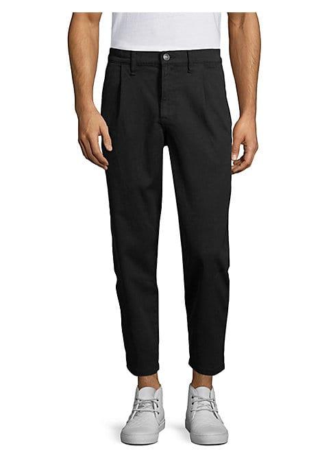 Hudson Cropped Pleated Cotton Pants