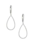 Ef Collection Small Diamond White Gold Teardrop Earrings