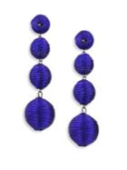 Kenneth Jay Lane Three Thread Ball Drop Earrings/blue