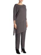 Eileen Fisher, Plus Size Plus Three-quarter-sleeve Silk Tunic