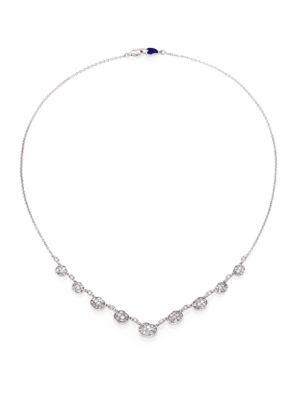 Pleve Ice Diamond & 18k White Gold Mini Pebble Station Necklace