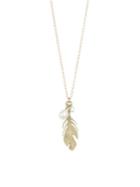 Annette Ferdinandsen Fauna Feather Diamond & Pearl Pendant Necklace