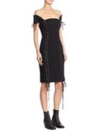 Moschino Off-the-shoulder Lace-up Dress