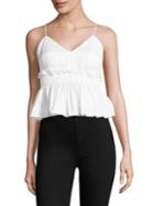 Kendall + Kylie Cropped Peplum Cotton Camisole