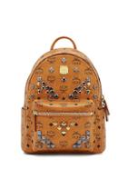 Mcm Small Stark M Stud Small Coated Canvas Backpack