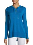 Saks Fifth Avenue Lace-up Roundneck Top