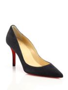 Christian Louboutin Apostrophy Suede Point Toe Pumps