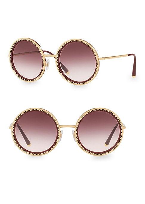 Dolce & Gabbana 53mm Round Scallop Sunglasses