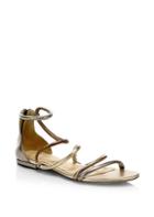 Alexandre Birman Gianny Flat Metallic Sandals