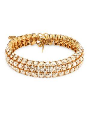 Oscar De La Renta Crystal Cluster Stacked Necklace