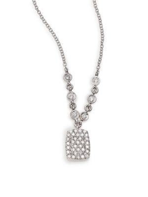 Meira T Diamond & 14k White Gold Six-bezel Bar Pendant Necklace