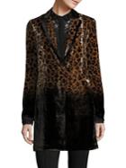 Elie Tahari Pam Leopard-print Velvet Coat