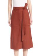 Tibi Owen Twill A-line Skirt