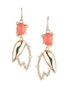 Alexis Bittar 10k Gold Crystal Coral Tulip Earrings