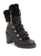 Christian Louboutin Fanny 70 Fur & Leather Lace-up Booties