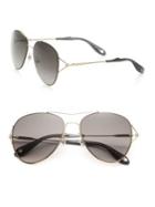 Givenchy 56mm Metal Aviator Sunglasses