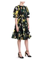 Dolce & Gabbana Daffodil Print Ruffled Dress