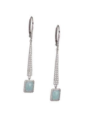 Meira T Light Amazonite, Diamond & 14k White Gold Drop Earrings