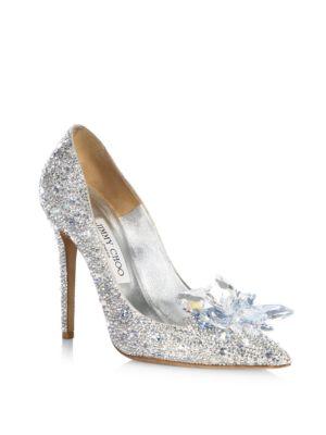 Jimmy Choo Crystal Suede Point Toe Pumps 100mm