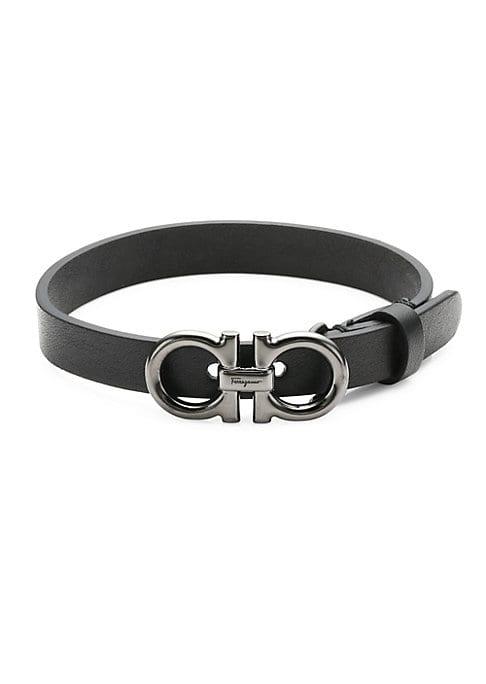 Salvatore Ferragamo Double Gancini Leather Belt Bracelet