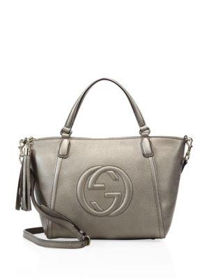 Gucci Soho Small Metallic Leather Top Handle Bag