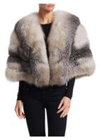 The Fur Salon Fox Fur Leather Insert Cape