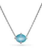 David Yurman Chatelaine? Blue Topaz & Diamond Single Stone Necklace