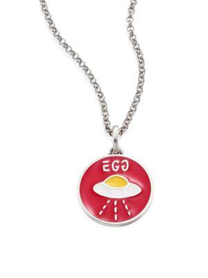 Gucci Guccighost Sterling Silver Egg Pendant Necklace